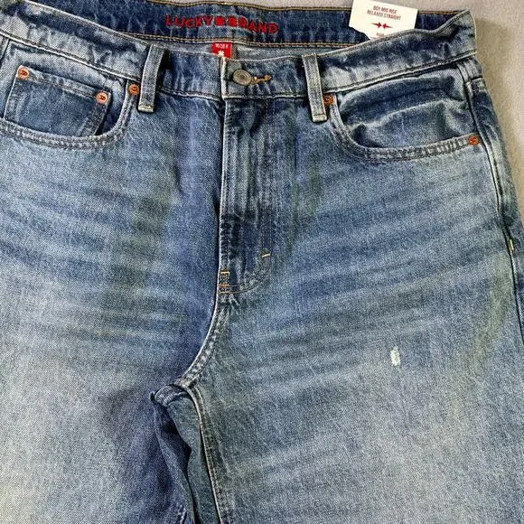 Lucky Brand Women's Mid-Rise Relaxed-Leg Boy Jeans, Easy Like Sunday, 30/10 $99 - Picture 6 of 8